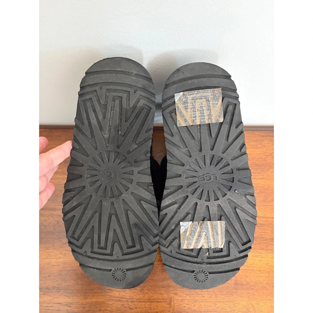 UGG Disco Check Genuine Shearling Slingback Platform Slipper Woman's Size 9